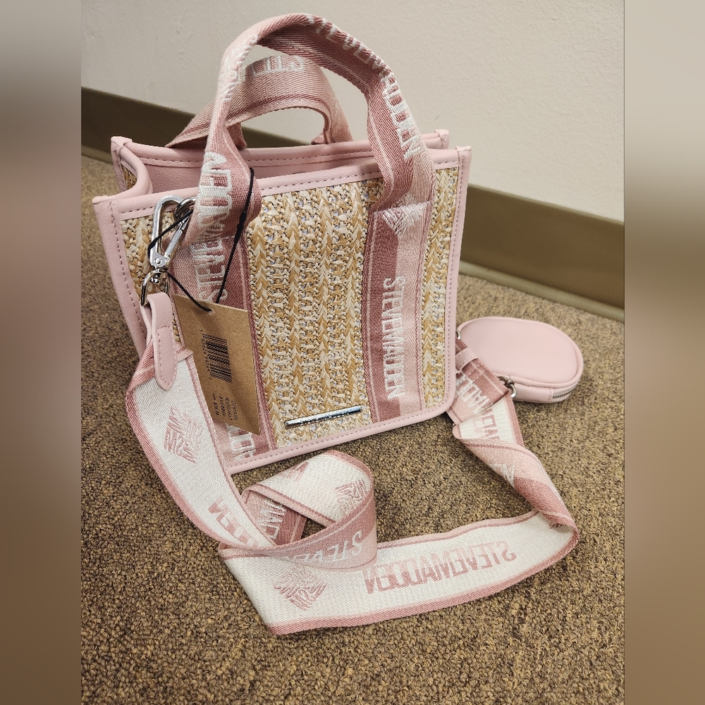 NWT Steve Madden BWEBBER Crossbody with Logo Strap and Small Zip Pouch
